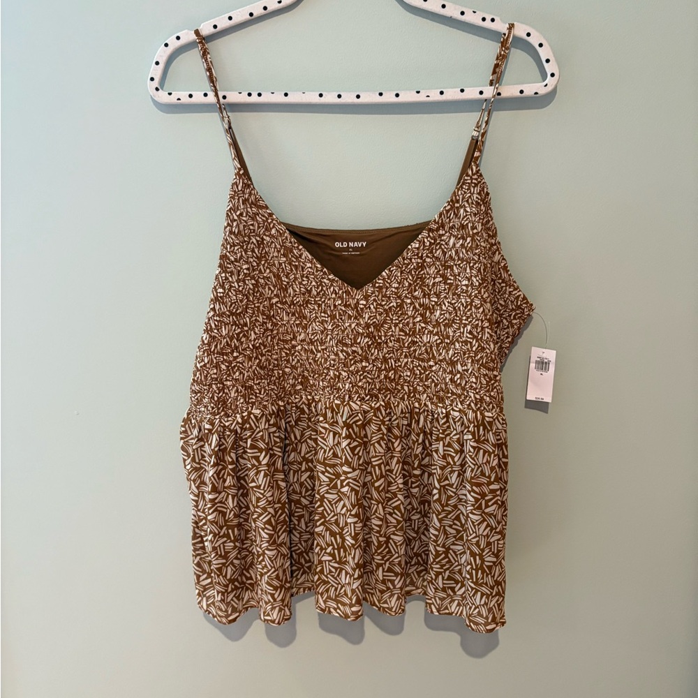 Old Navy Brown and Cream Camisole Top